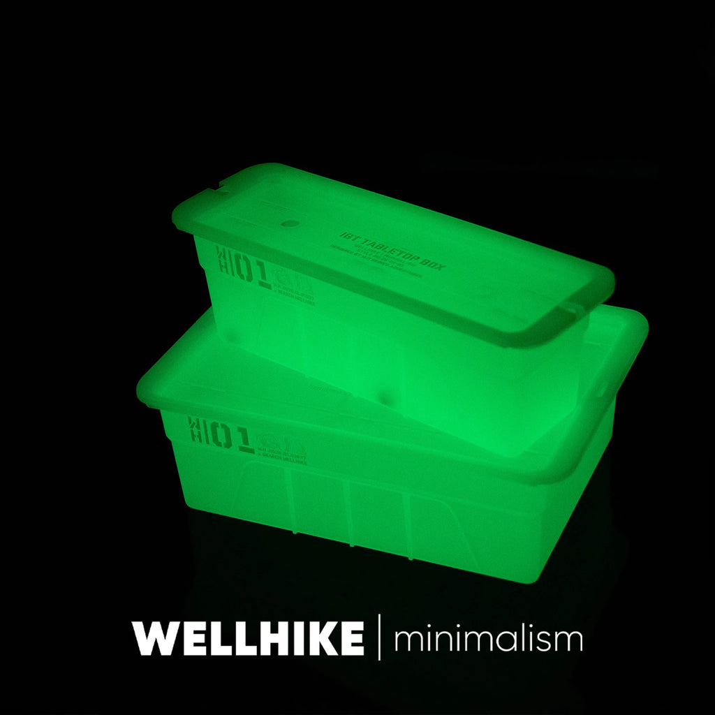 SWS Glow-in-the-Dark IGT Storage Box Half/1 Unit Food-Grade PP Organizer for Camping