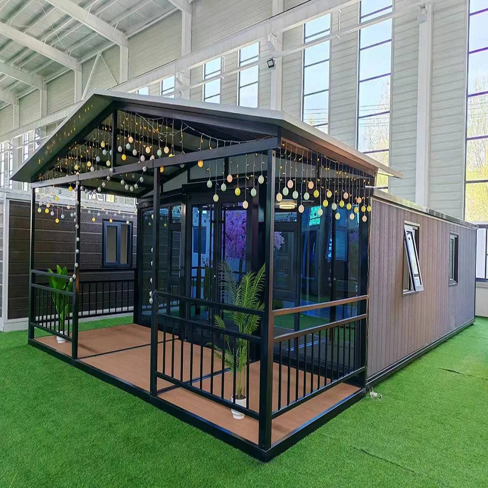 Prefab Container House 3 Bedroom 2 Bath 40FT Expandable Foldable Modular Design with Kitchen Living Room for Family Home Villa