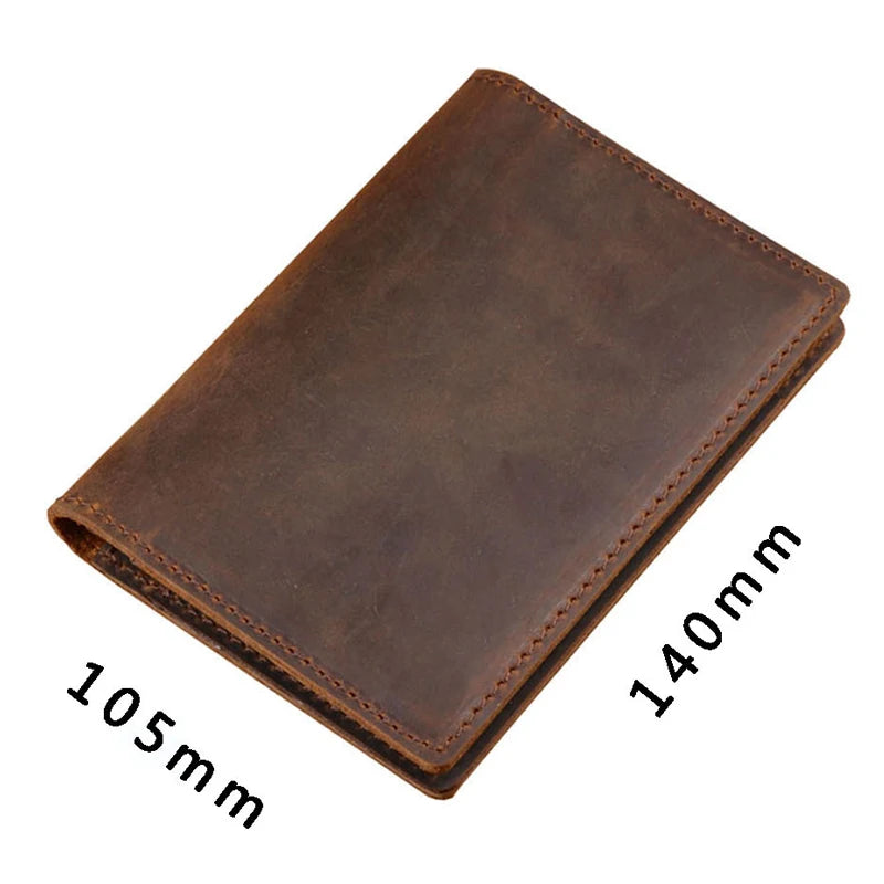 Genuine Leather Passport Holder for Men - Vintage Travel Wallet, Handmade Cowhide Document Organizer, RFID Blocking Cover
