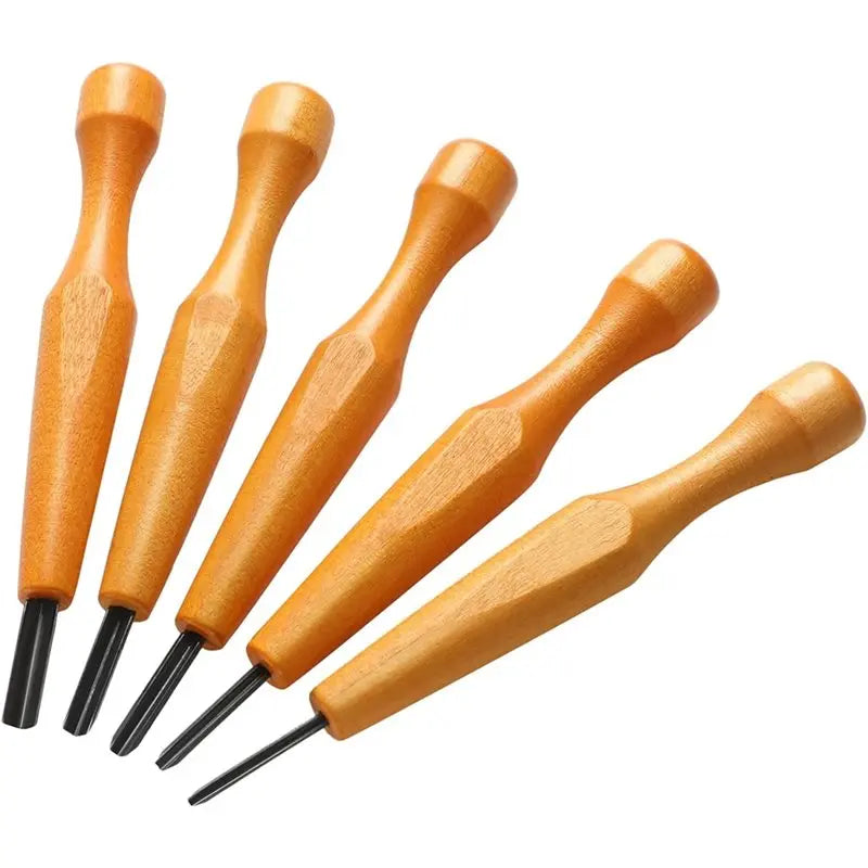 Hot Sale-Triangular Linoleum For Wood Carving Tools Set-5 Pieces Chisel V-Shaped Knives For Linocut Printmaking
