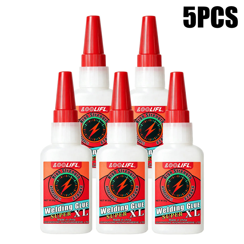 LOOLIFL 50g Oily Welding Super Glue Flexible Waterproof DIY Handcraft Adhesive for Leather Plastic Shoe Model Handmade Repair