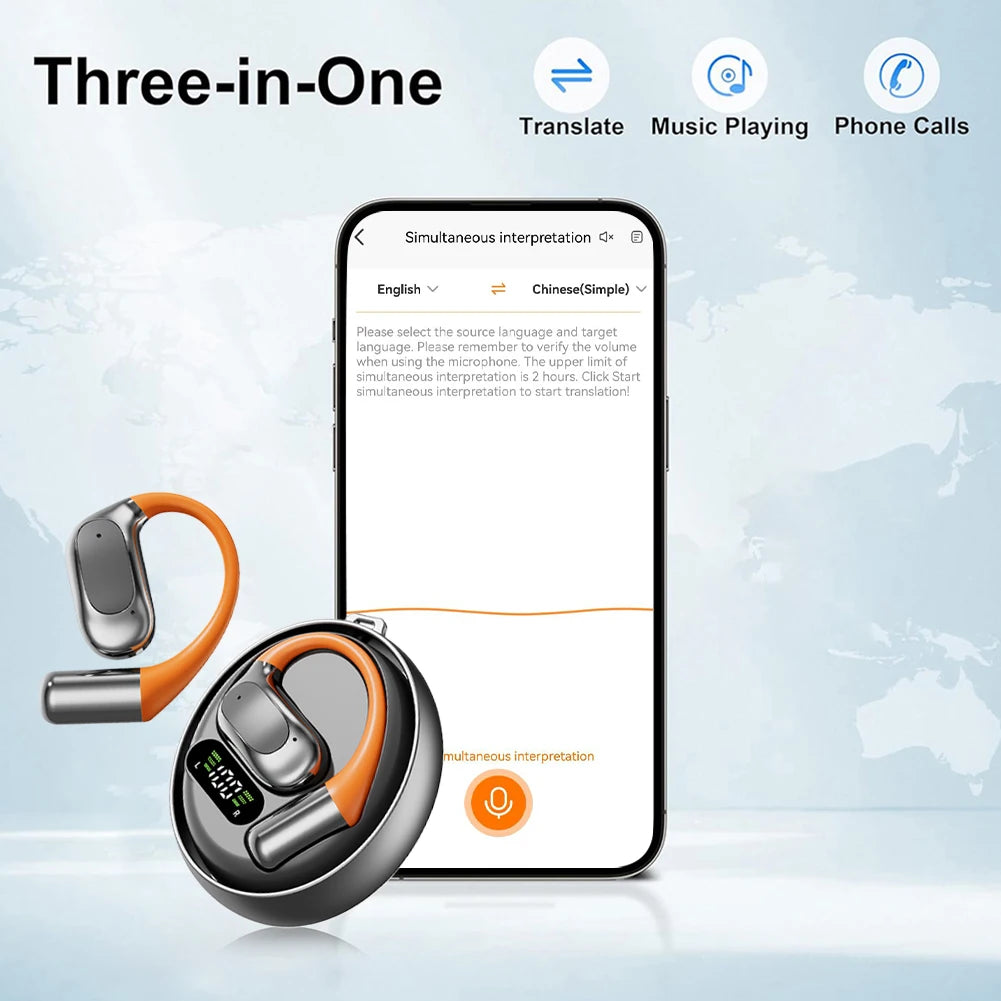 Translation Earbuds Real Time 144 Languages Language Translator Earbuds AI Translator Earbuds for Travel Business Learning