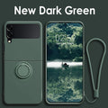 Hot Sales Skin Feel Liquid Silicone Flip Case for Samsung Galaxy Z Flip 7 FE 6 5 4 3 Anti-Drop Ring Holder Magnetic Bracket Case