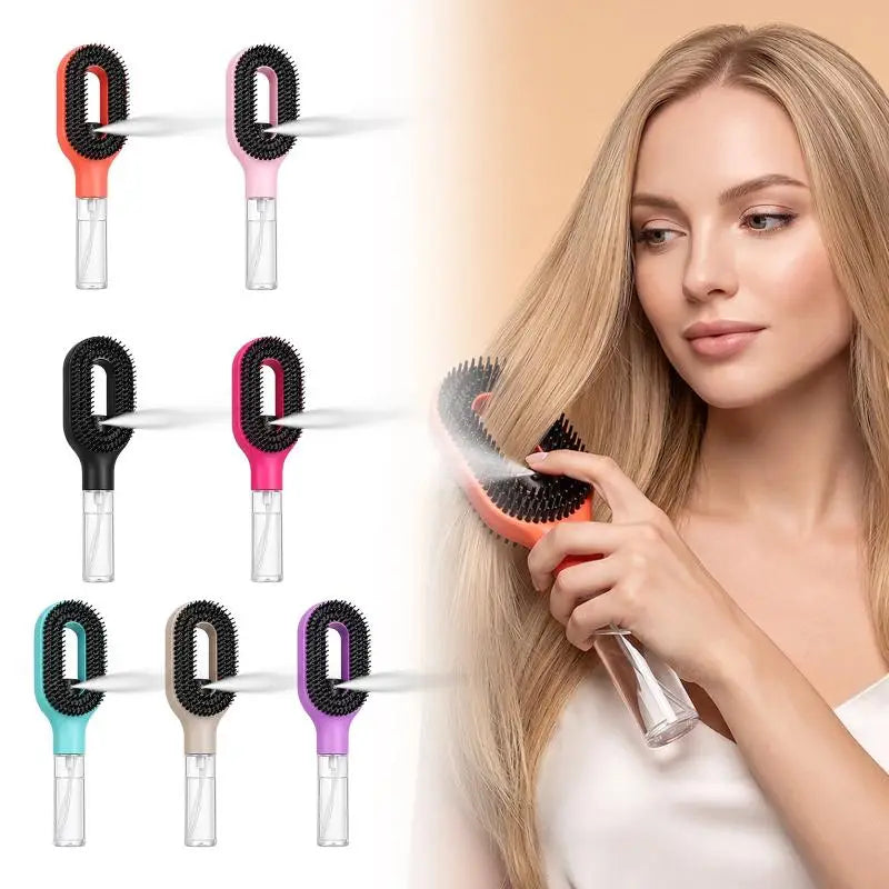 1Pcs Spray Hair Brush Refillable Liquid Water Spray Paddle Comb Anti Static Soft Bristle Hair Styling Massage Comb For Home