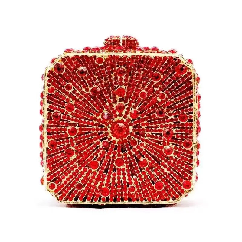 Crystal Rhinestones Diamond Evening Bag Glitter Mini Box Luxury Designer Fashion Clutch Purse For Wedding Party Women Handbag