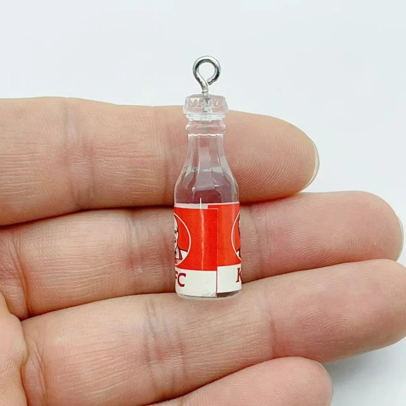 10Pcs Random Mixed Mini Liquor Bottle Resin Charms Simulation Drink Bottle Pendant DIY Handmade Jewelry Keychain Accessories