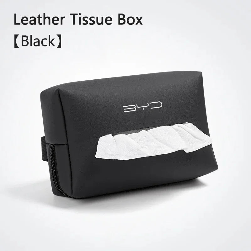 Car PU Leather Tissue Box Gift Set for BYD Seal Dolphin Yuan Plus Seal U Frigate 07 Tang EV Han EV Song Pro Auto Accessories