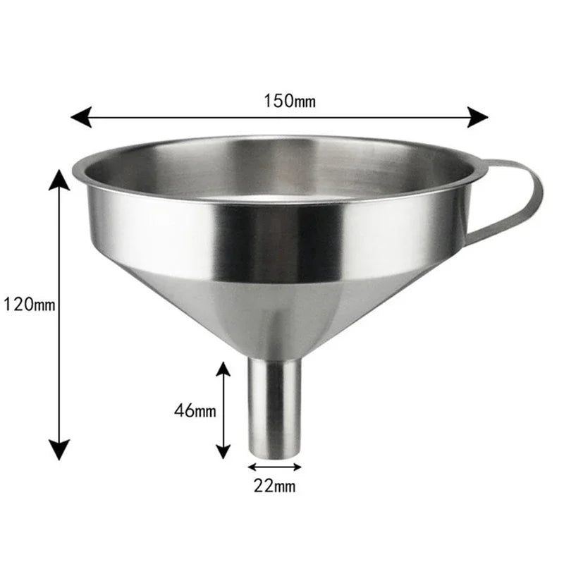 Stainless Steel Funnel Kitchen Oil Liquid Funnel Metal Funnel with Detachable Filter Wide Mouth Funnel for Canning Kitchen Tools