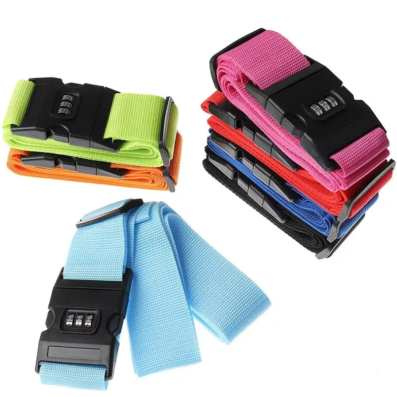 Adjustable Luggage Strap 1 Pcs Packing Belt Travel Essential Accessories Suitcase Supplies Fixed Belt cipher lock Suitcase Strap
