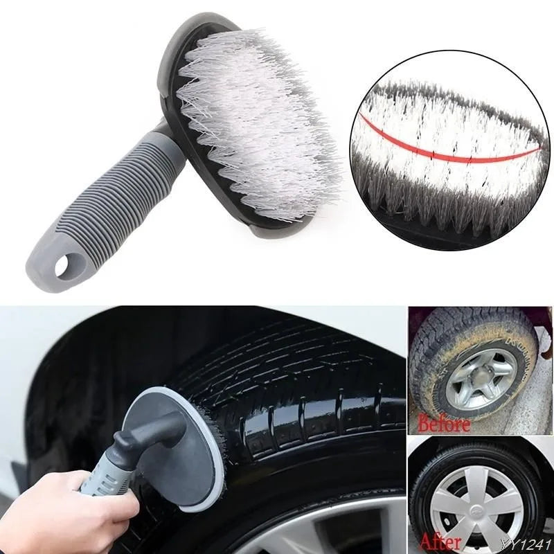 1Pc T Type Multi Functional Car Tyre Cleaning Brush Wheel Hub Washer Tool New Arrival