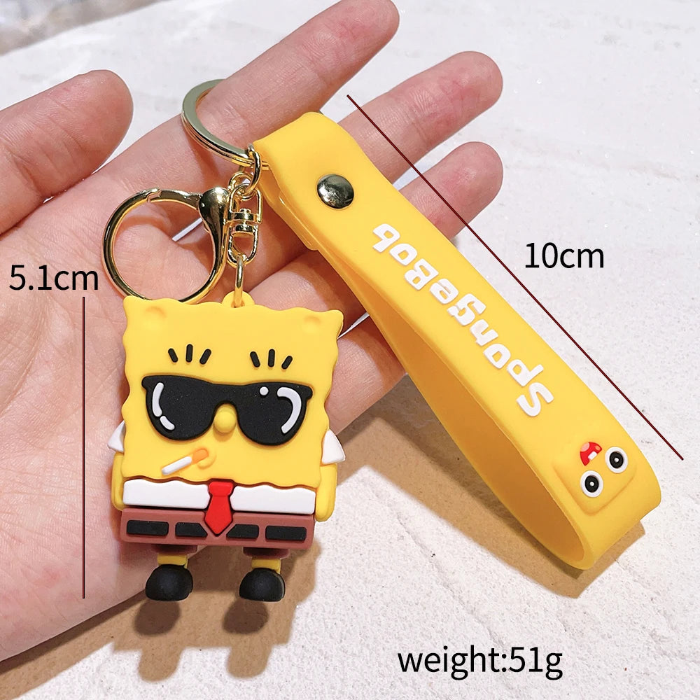 Kawaii Anime Spongebob Squarepants Patrick Star PVC Keychain Backpack Decoration Birthday Gift For Children