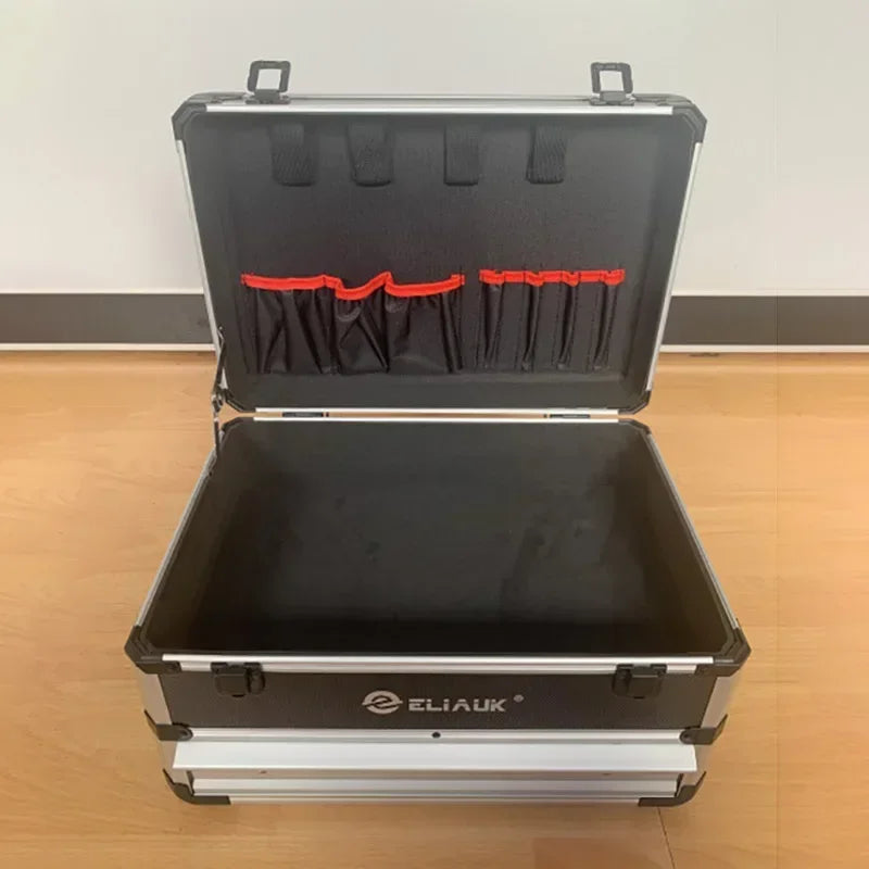 Aluminum Alloy Tool Box Portable Multi-functional Hard Case Organizer Tool Storage Case Household Hardware Equipment Toolbox