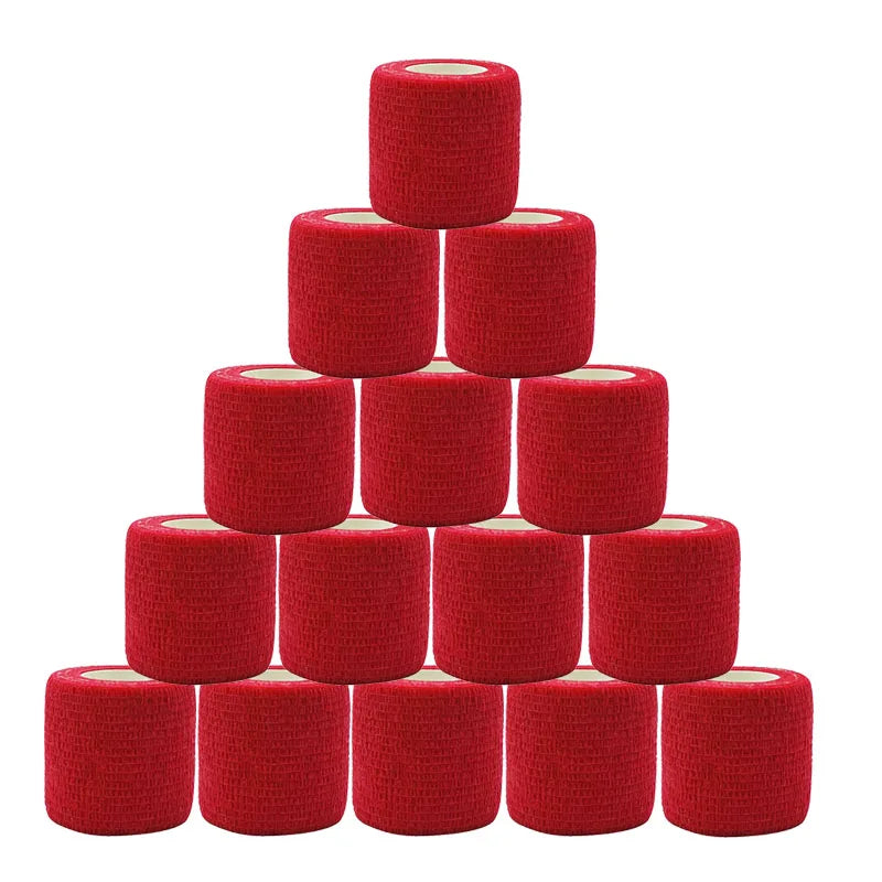 15pcs 2.5/5/7.5cm Colorful Sports Self Adhesive Elastic Breathable Sports Wrap Tape For Knee Pads Finger Ankle Aid Kit Pet Tool
