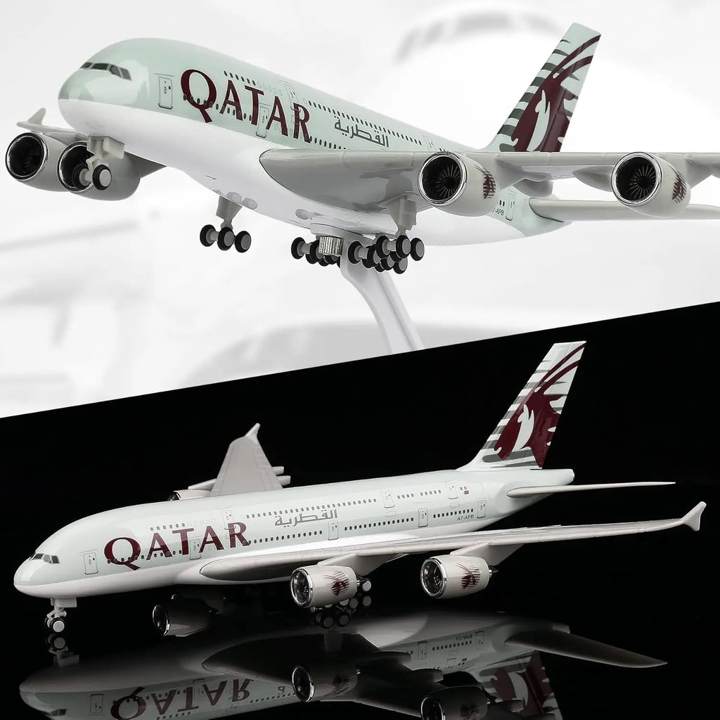 Model Airplane Toy 30cm Qatar A380 Plane Model Desk Accessories Aircraft Model Diecast Resin Planes Collect Room Decor