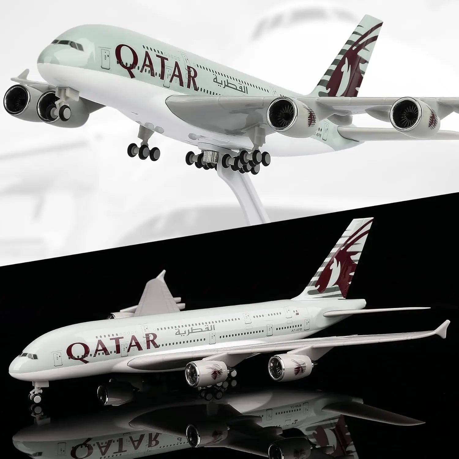 Model Airplane Toy 30cm Qatar A380 Plane Model Desk Accessories Aircraft Model Diecast Resin Planes Collect Room Decor