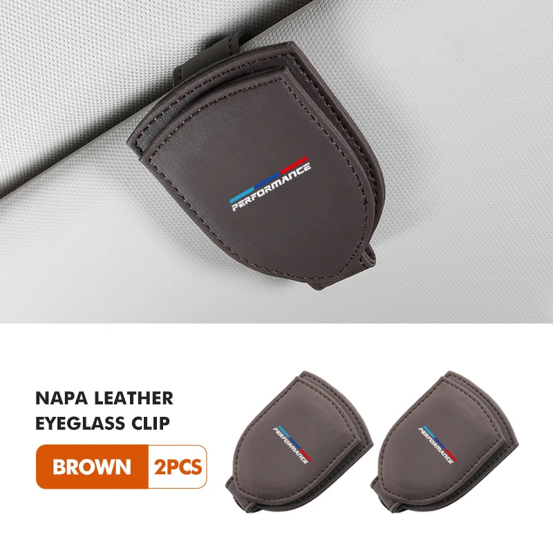 For BMW Car Glasses Holder Sun Visor Sunglasses Clip Card Accessories 1 3 5 Series X1 X3 X4 X5 X7 G20 G38 F20 F39 F48 E46