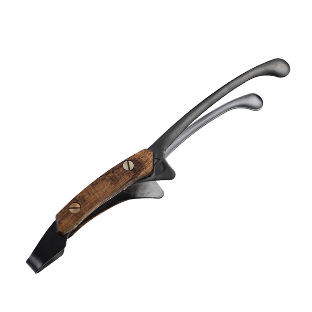 Stainless Steel Outdoor Retro Barbecue Clip Wooden Handle Grilled Meat Clip Pan Fried Steak Heat Resistant Kitchen Food Clip New
