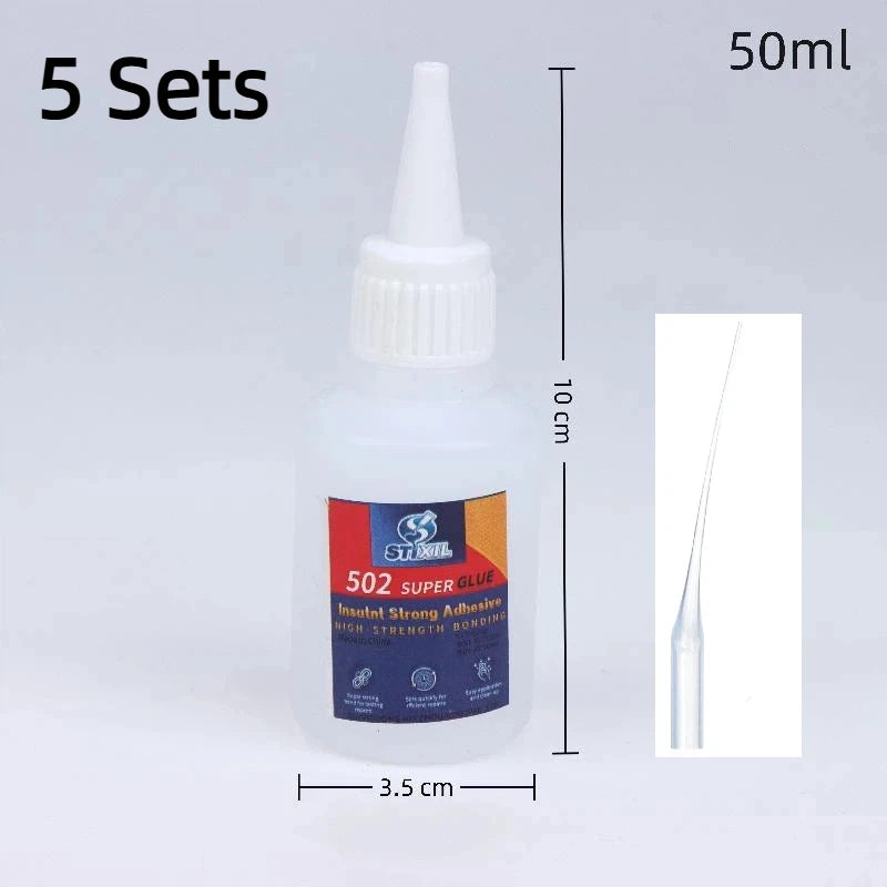 1/3/5pcs Glue 502 High Strength Quick-drying Cyanoacrylate Adhesive High Strength Liquid Glue Tool With Precision Distributor[Q]