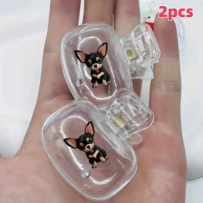 2pcs Cute Chihuahua Toothbrush Clip Portable Set Home Brush Clip Protector For Home And Travel Use Storage Box Gifts For Family