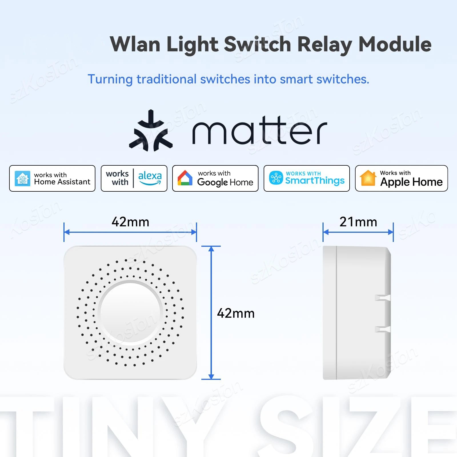 Matter WIFI Smart Switch 1 CH Module Automation Relay Smart Breaker Voice Control Homekit Siri Alexa Google Home
