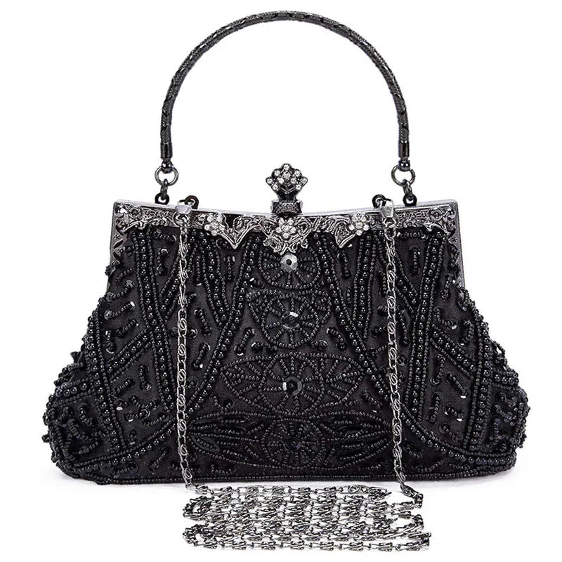 Vintage Handbag Female Luxury Evening Bags Dark Blue Party Purses And Handbags Designer Womens Clutch Crossbody Bags Sac A Main
