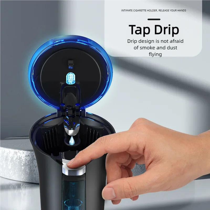 Self-Extinguishing Water-Dripping LED Car Ashtray: Your Ultimate Cigarette - Killing Companion