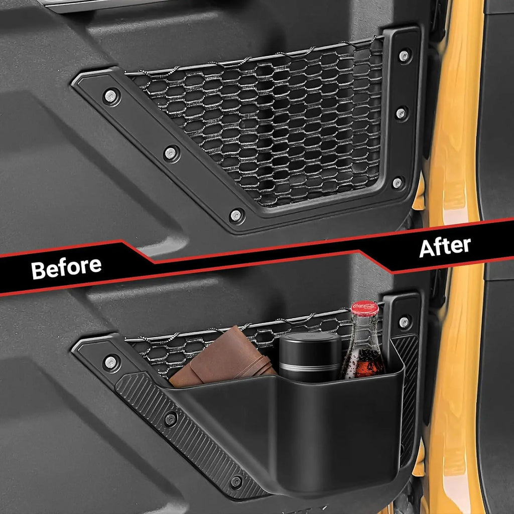 Compatible For 2021-2025 2026 Ford Bronco Accessories Cup Holder Side Organizer Box for Bronco Storage 2/4 Door (Not Sport)