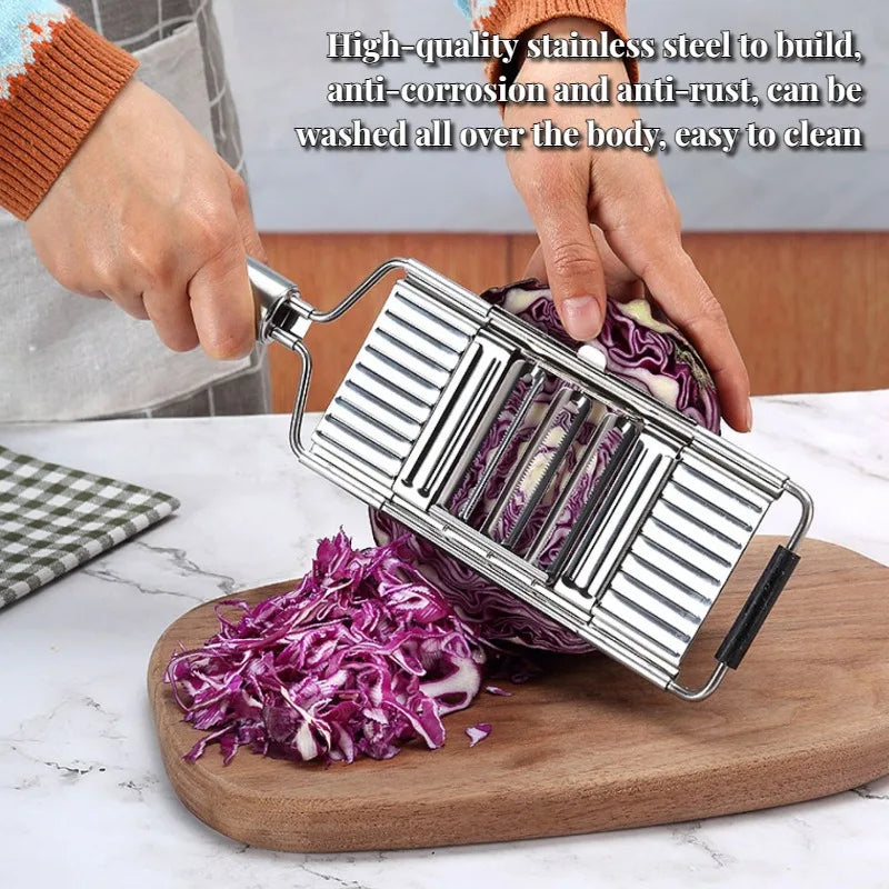 1pc Vegetable Cutter, Multifunctional Kitchen Shredder Garlic Slicer, Household Potato Stainless Steel Shredder
