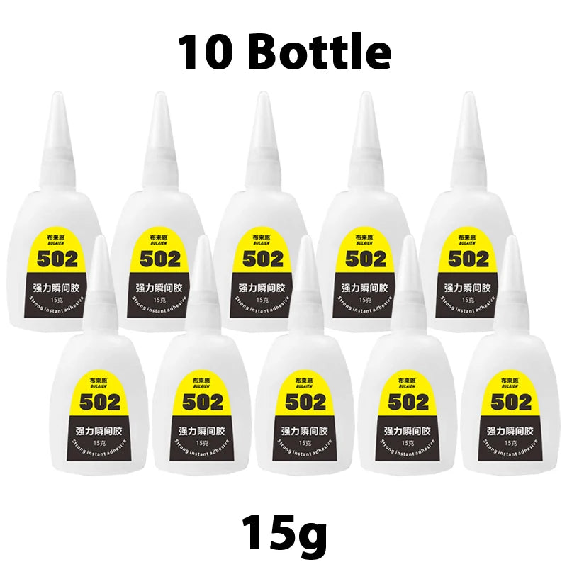 1/3/10PCs 502 Super Glue Instant Quick-Drying Cyanoacrylate Adhesive for Leather Rubber Wood Metal Strong Bond Liquid Glue Tool