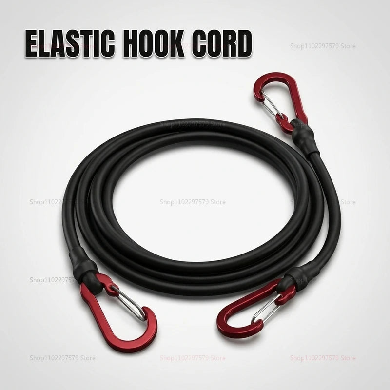 Heavy Duty 8mm Elastic Bungee Cord with Safety Hooks for Camping Tent Suitcase Bicycle Cooler Secure Cargo Tie Down 60/120cm