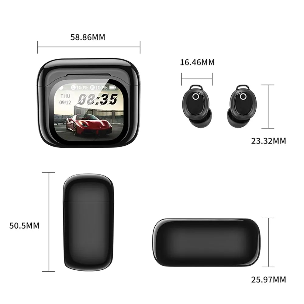 AI Translator Earphones HD Screen Blue Tooth TWS Sports Wireless Headphone Earbud In-Ear Noise Reduction Mic Mini Sleep Earphone