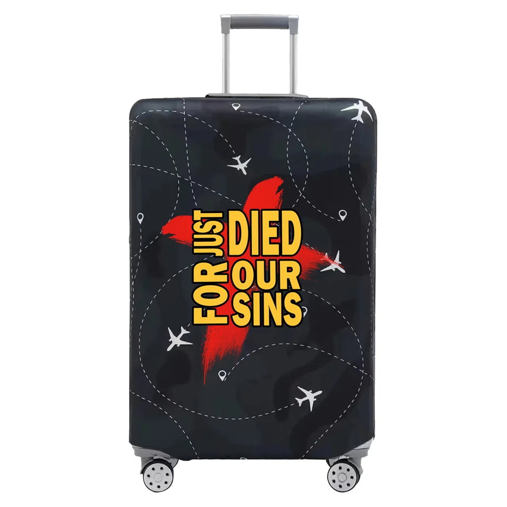 Luggage Cover Travel Suitcase Protective Cover Jesus Series Dust-Proof Thickened Elastic Fabric for 18-32inch Baggage Case