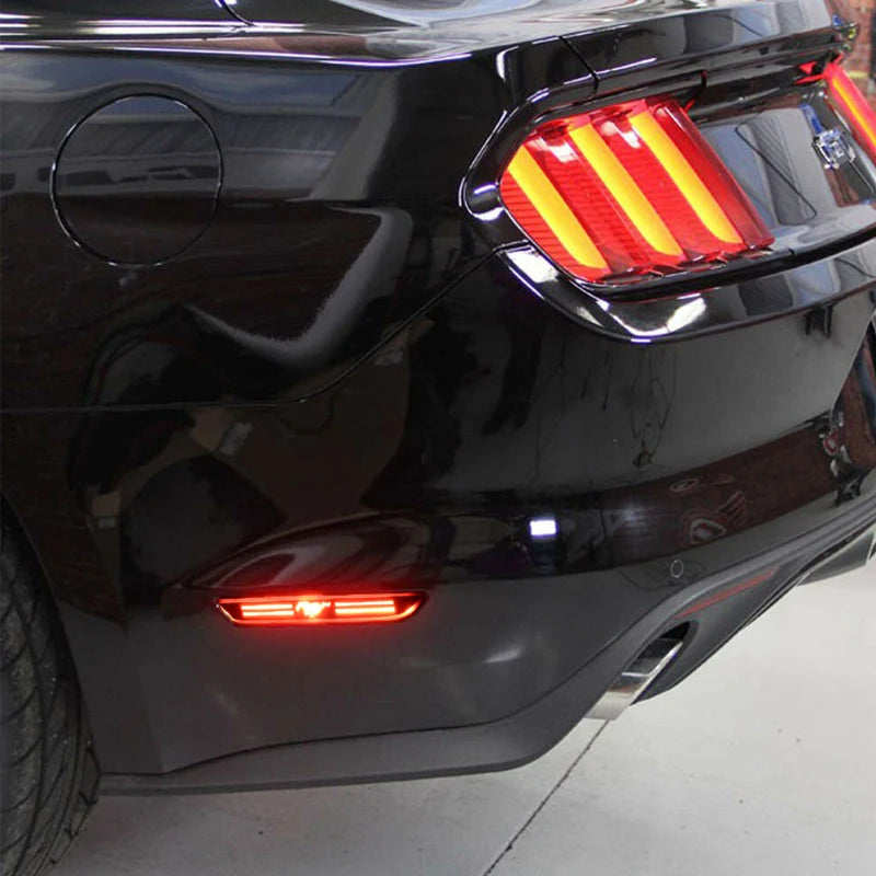 For Ford Mustang 2015-2022 Clear & Smoked Lens LED Side Marker Lamp Red Rear Side Fender Lights