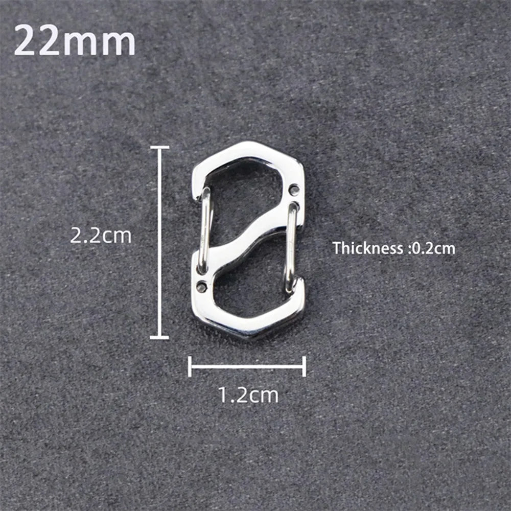 10PCS Stainless Steel Backpack Buckle Silver S Type Carabiner with Lock Handmade Necklace Clasps Jewelry Accessories