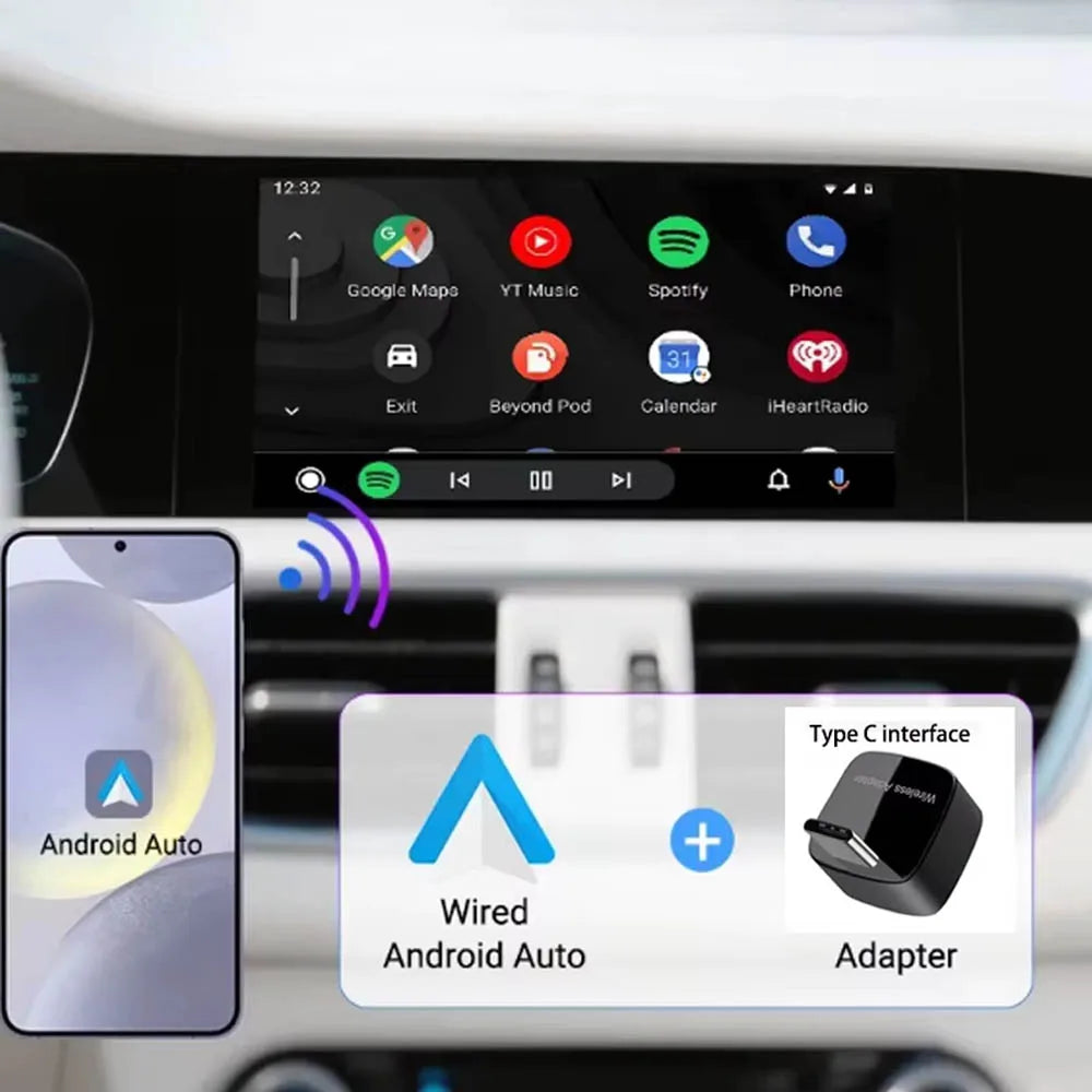 Skilldrive 2026 2 in 1 Ultra Mini Wireless CarPlay Adapter Android Auto AI Smart Box Intelligent Systems for Wired CarPlay Car