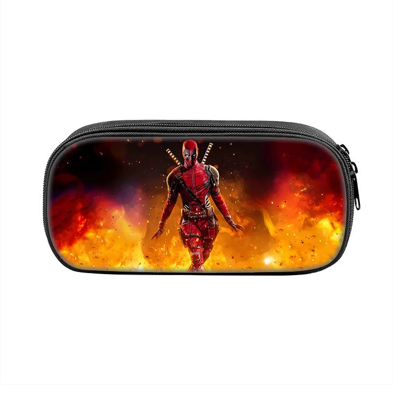 Popular Movies Deadpool Pencil Cases Fun Cartoon Anime Pen Box Bag for Student Big Capacity School Supplies Zipper Pencilcases
