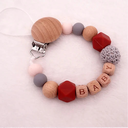 New Baby Pacifier Clips Personalized Name Teethers Toys Dummy Nipples Holder Clip Chain Babies Accessories Newborn Gifts Custom