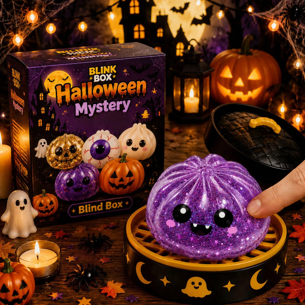 Halloween Ghost Maltose Squishy Squeeze Toy Hand Grip Stress Relief Fidget Sensory Gift Box Set Kids Party Decor