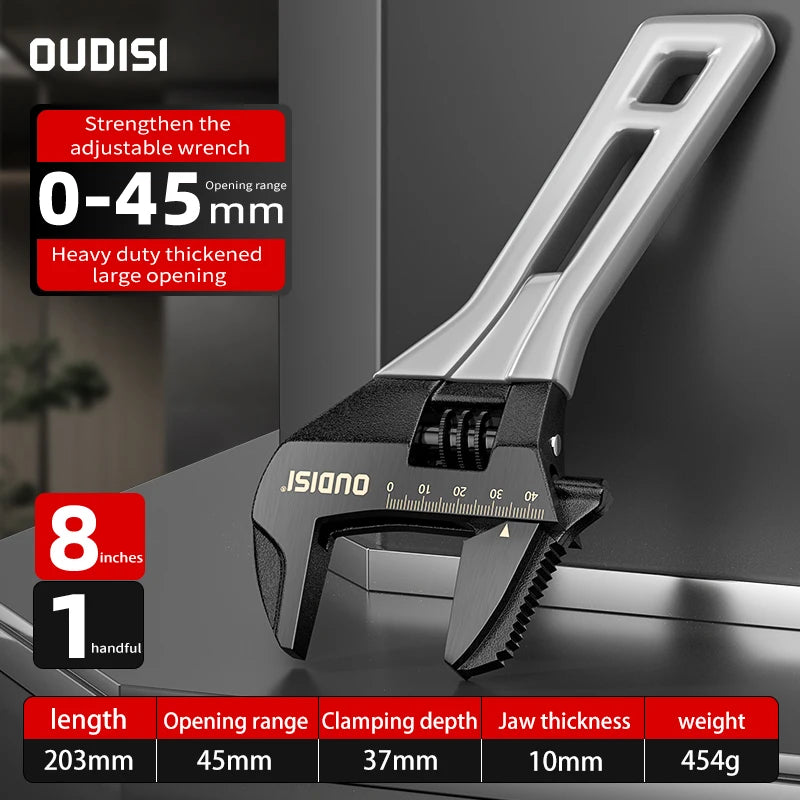 Adjustable Large Open Steel Wrench Universal Mini Spanner Bathroom Multifunctional Household Repair Tools For Bathroom Pipes