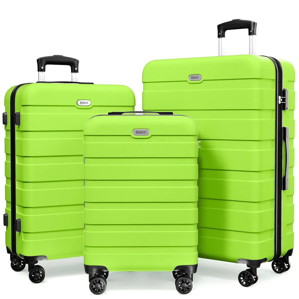 3 Piece PC ABS Hardshell Luggage Set Lightweight Travel Suitcases 4 Double Spinner Wheels TSA Lock, Customized