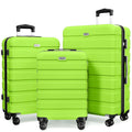 3 Piece PC ABS Hardshell Luggage Set Lightweight Travel Suitcases 4 Double Spinner Wheels TSA Lock, Customized