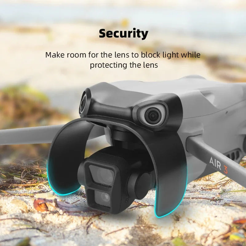 BRDRC Lens Hood Sunshade for DJI AIR 3 Anti-Glare Sun Cover Gimbal Protective ABS Cage Drone Accessories