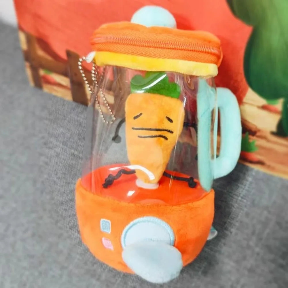 Cartoon Funny Carrot Juicer Plush Toy Drawstring Rotating Bag Pendants Carrot/Flower Blender Toy Stuffed Plush Toy Children Gift