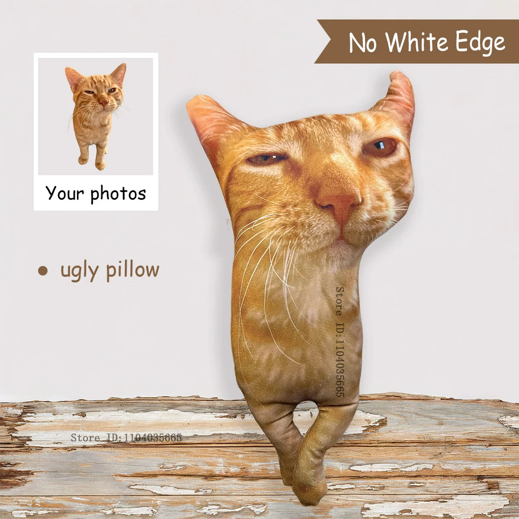 IHX Custom 3D Pet Cat Weird Pillow,Funny Custom Dog Animal Shape Ugly Pillows,Personalized 3D Human Head Photo Portrait Pillow