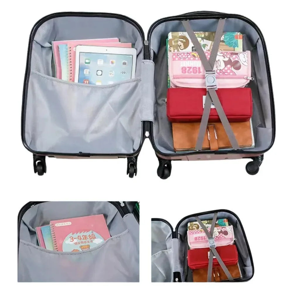 ABS Material Rotating Cartoon Children's Suitcase 18-inch Universal Wheel Suitcase Cute Animal 3D Stereo Student Suitcase