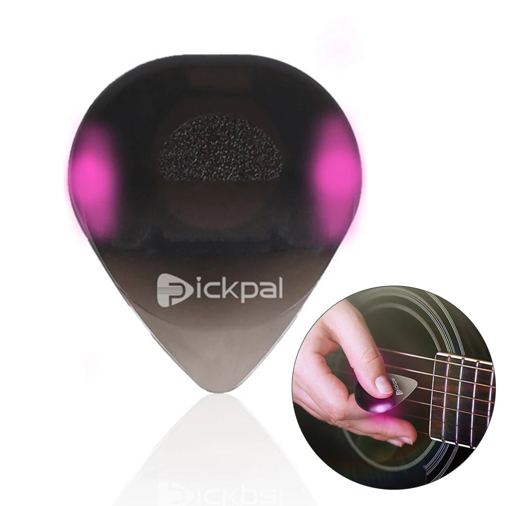 LED Luminous Guitar Pick ABS Electric Guitar Pick with High-Sensitivity LED Light Non-Slip for Bass Electric Guitarists