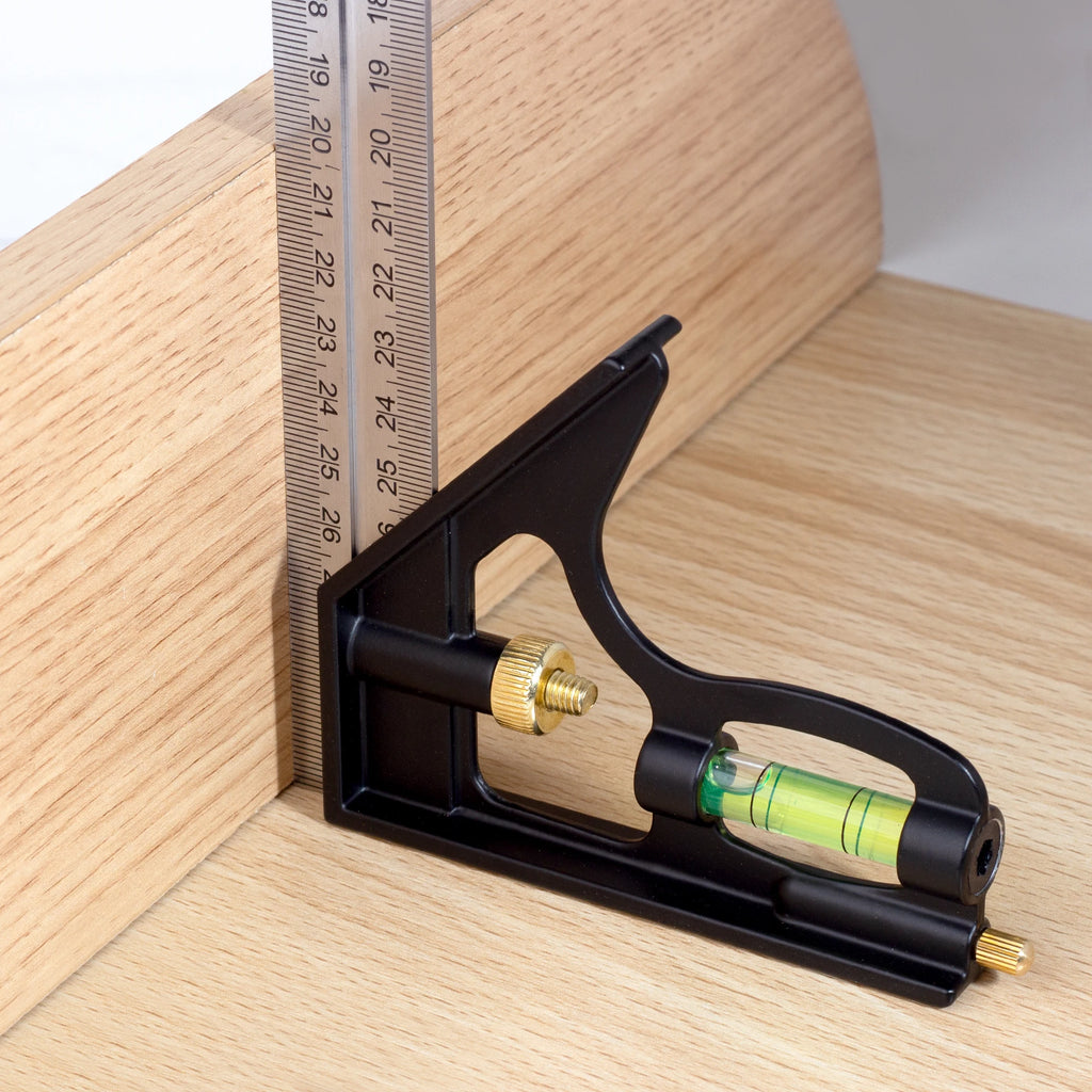 300mm 12inch Adjustable Stainless Steel Angle Combination Square Ruler 45 90 Degree Carpenter Measuring Rulers with Bubble Level