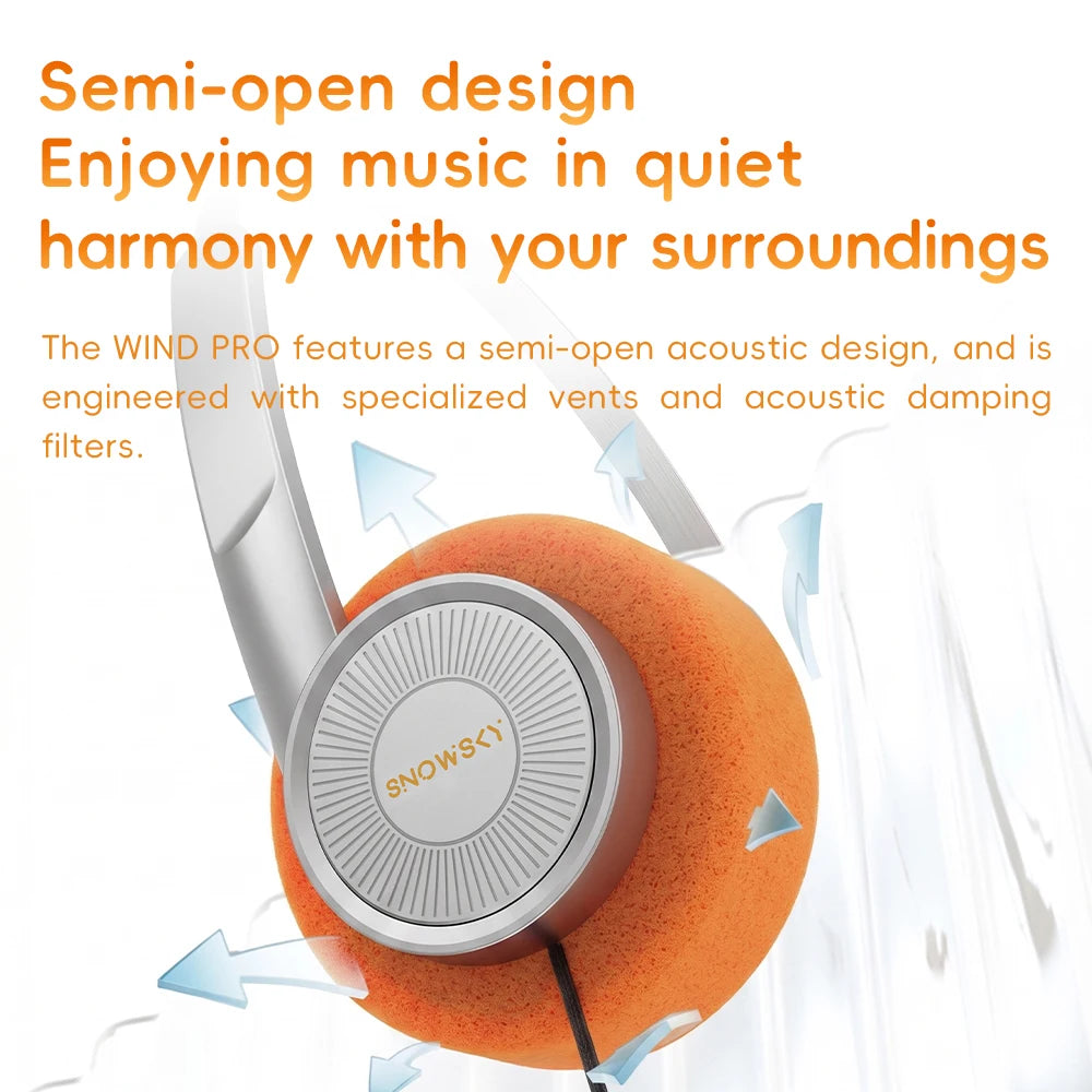 FiiO Wind/ WIND PRO Semi-Open HiFi Wired Headphones,40mm Dynamic Driver, Warm HiFi Sound, Vocal Tuning, Headphone with Mic