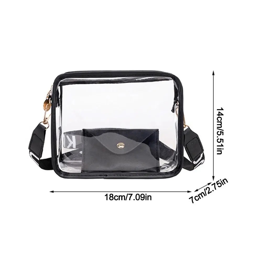 Fashion PVC Crossbody Bags Handbag with Small Phone Bags Transparent Jelly Bag Small Square Bag Women