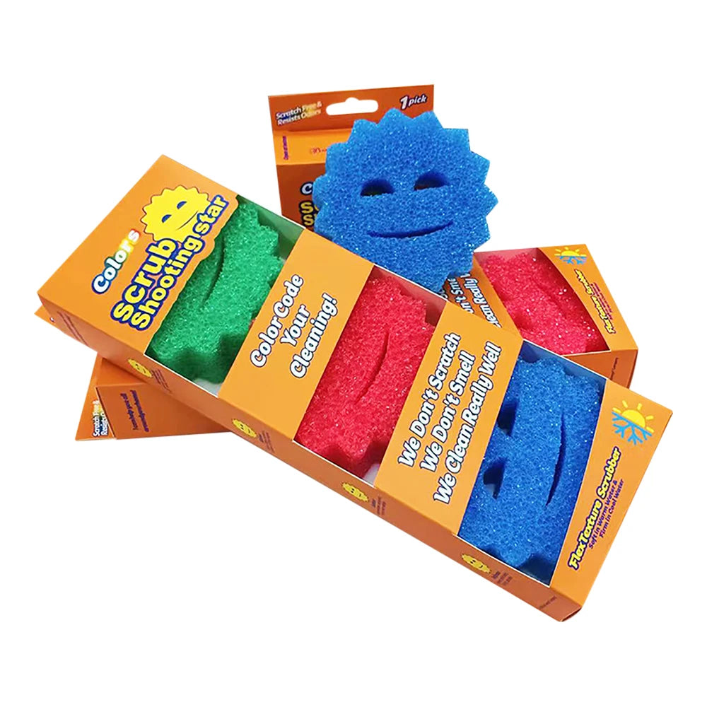 Hot Selling Soap Dishwashing Brush Set Softens When Wet Cute Sponge 3pcs Household Kitchen Dishwashing Brush Cleaning Tools